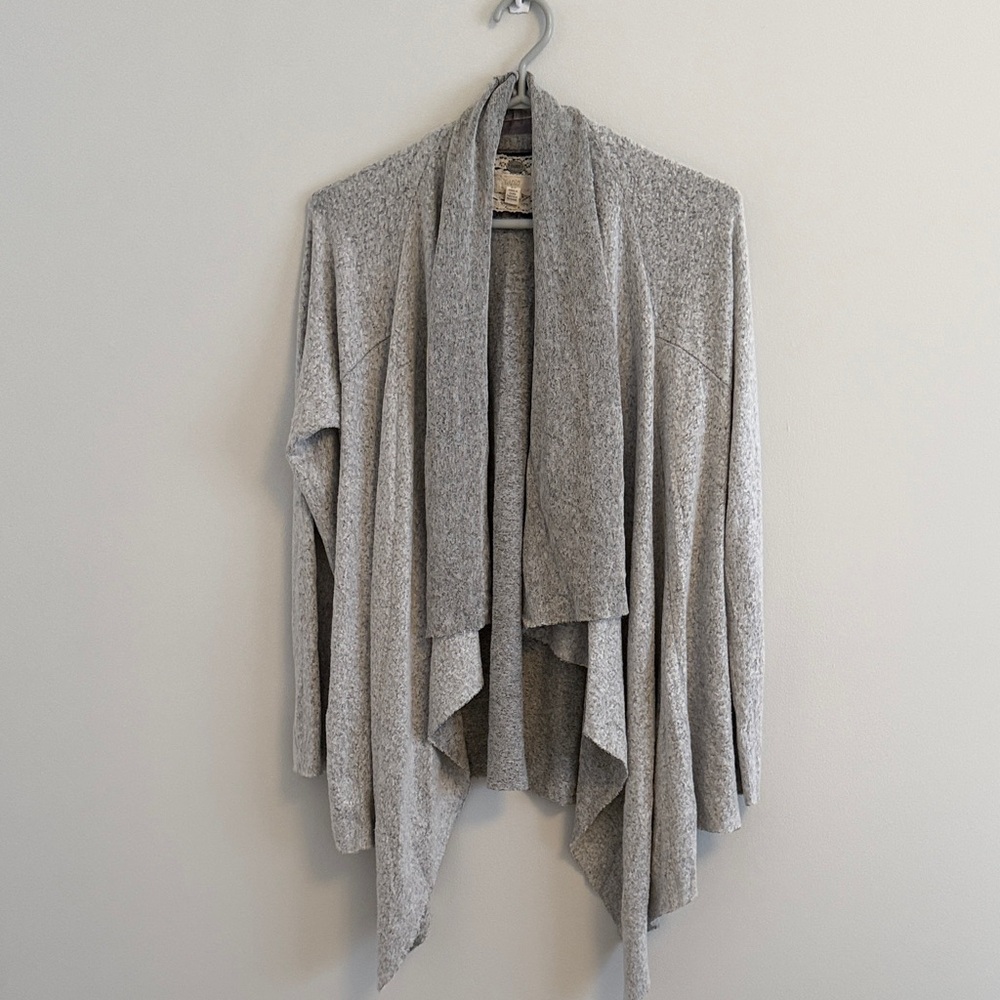 Cupio Light Gray Draped Cardigan